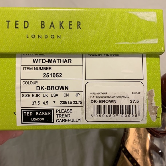 NEW Ted Baker Mathar flat studded gladiator sandals 7 - Picture 9 of 11